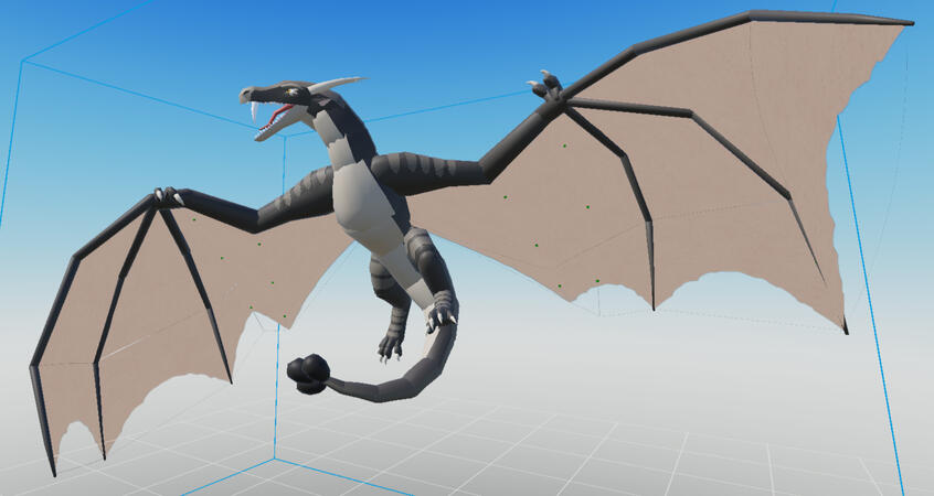 Saberwing rig in action, model by Vinala_the_dragoon#2681, dragon from Wings of Fire; Pterophylla